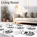 Whimsical Grinning Skull Repeating Pattern Rug