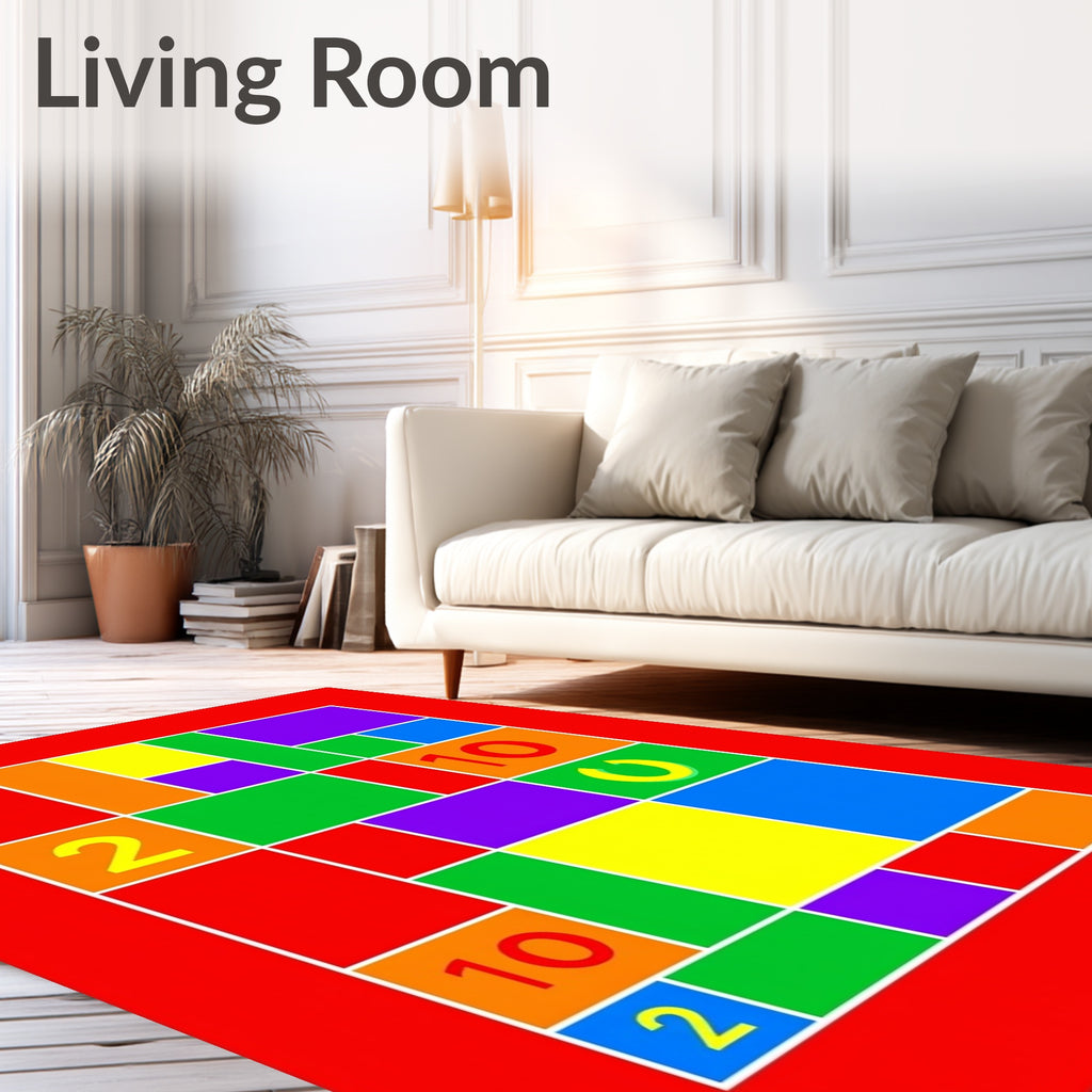 Bold Abstract Geometric Color Block Rug