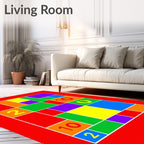 Bold Abstract Geometric Color Block Rug