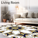 Midnight Gold Starburst Medallion Rug