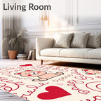 Sweet Bear Hearts And Swirls Rug