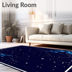 Deep Blue Cosmic Swirl Celestial Rug