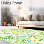 Playful Green Whimsical Creatures Rug