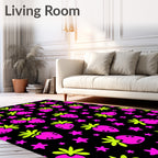 Vibrant Pink Strawberry Starry Night Rug