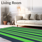 Vertical Stripes In Green Teal Rug