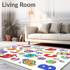 Playful Cartoon Alphabet And Characters Rug