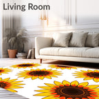 Golden Yellow Sunflowers Repeat Rug