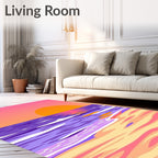 Vivid Sunset Ocean Wave Beach Rug