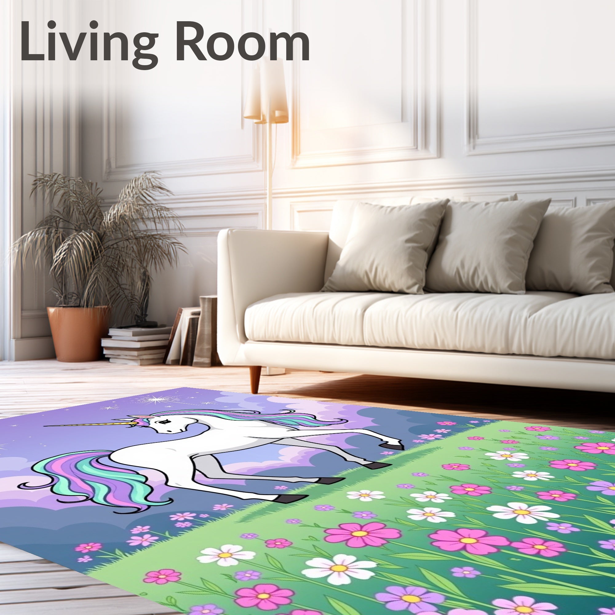 Magical Unicorn Field Pastel Dream Rug