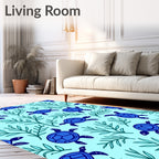 Blue Turtle Marine Foliage Charm Rug