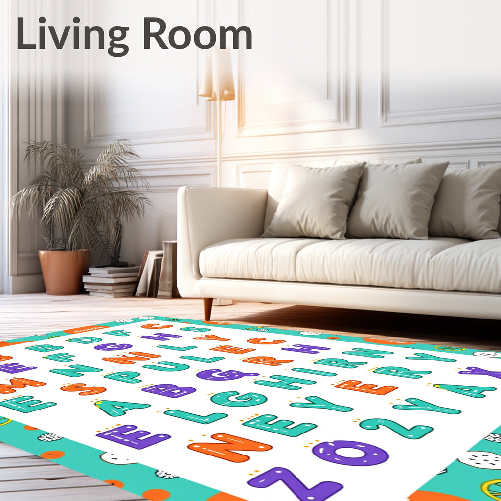 Colorful Alphabet Letters Playful Arrangement Rug