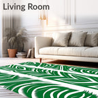 Bold Green Forest Palm Leaf Rug