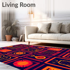Red Yellow Pixelated Gallery Rug
