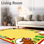 Farm Animal Alphabet Border Rug