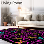 Neon Alphabet Art Rug