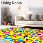 Bold Alphabet Collage Yellow Rug