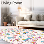 Playful Alphabet Train Kids Scene Rug