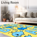 Blue Ocean Alphabet Whales And Shells Rug
