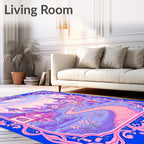 Whimsical Pink Castle Town Pathway Rug