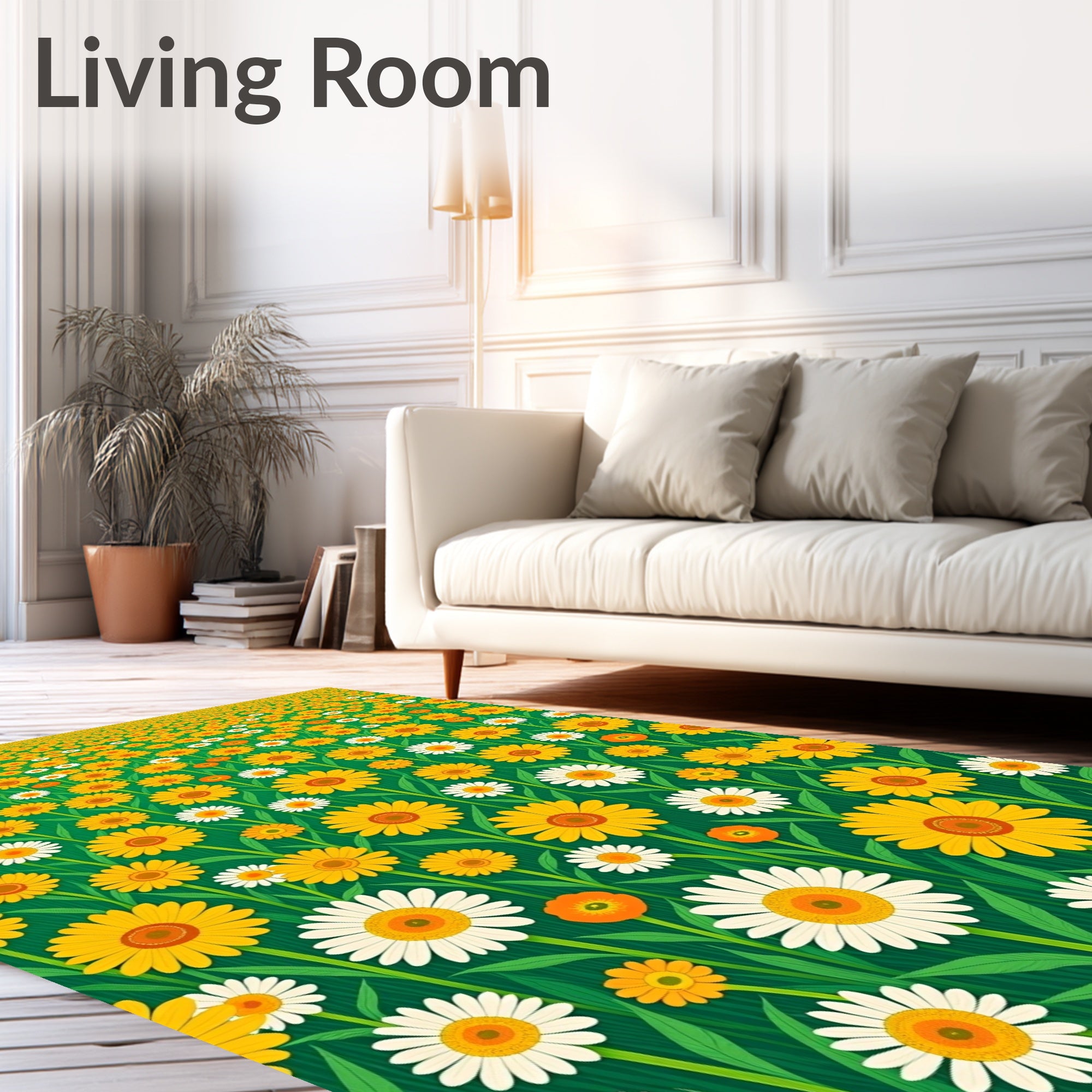 Sunflower Field Meadow Daisy Rug