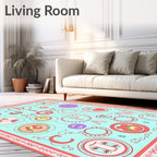 Playful Pastel Alphabet Garden Whimsy Rug