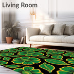 Green Yellow Bold Floral Garden Rug