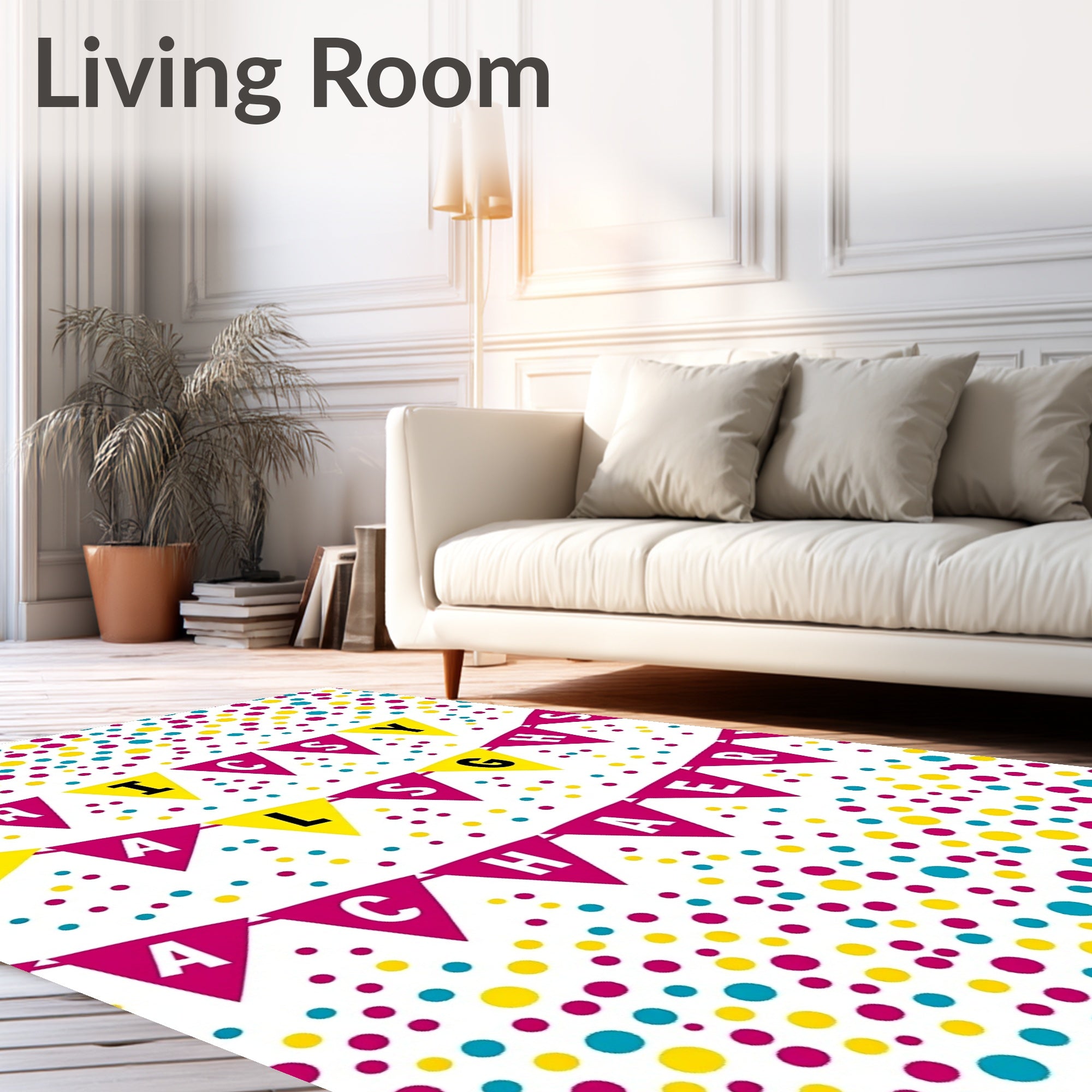 Bright Confetti Triangle Garland Rug