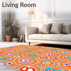 Orange Sunflower Alphabet Explosion Rug