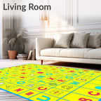 Vibrant Alphabet Grid Graphic Rug
