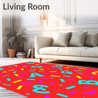Retro Alphabet Dollar Confetti Rug
