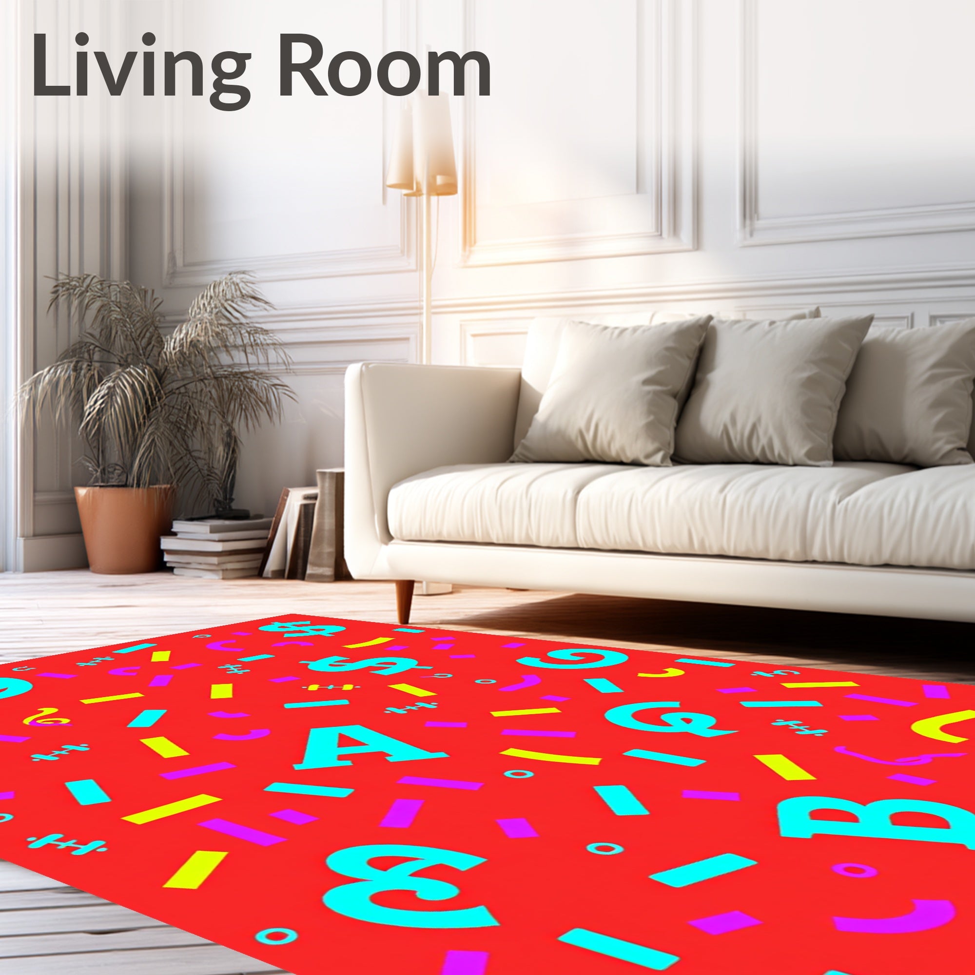 Retro Alphabet Dollar Confetti Rug