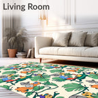 Whimsical Monkey Jungle Adventure Green Rug