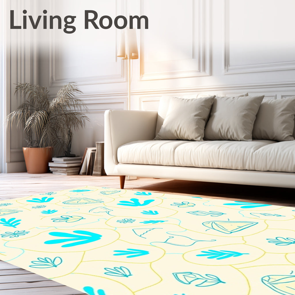 Hand-drawn Camping Nature Sketch Rug