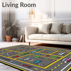 Whimsical Transportation Collage Rug