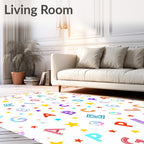 Alphabetical Starburst Rainbow Letters Rug