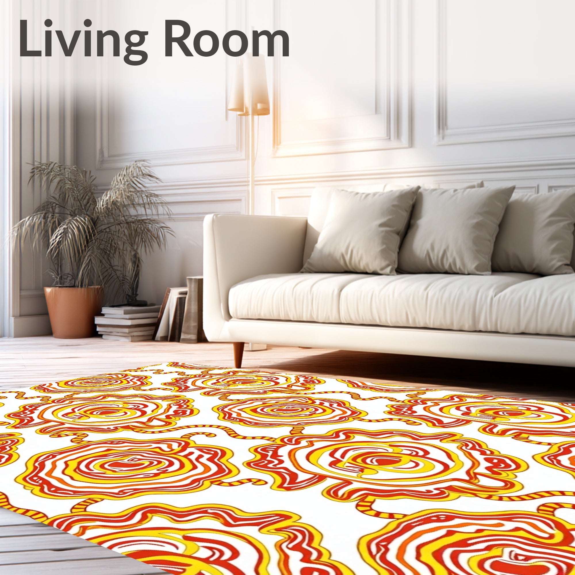 Radiant Sun Burst Floral Swirl Rug