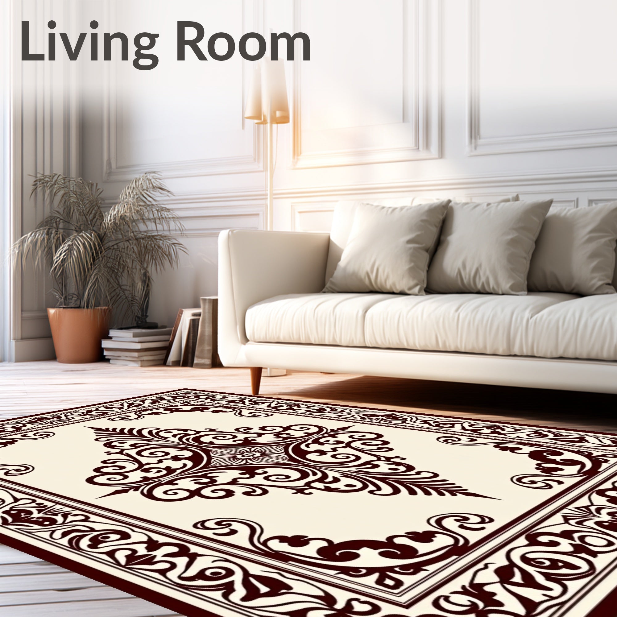 Rich Crimson Florentine Medallion Rug