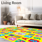 Colorful Alphabet Numbers Playful Kids Rug