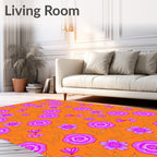 Vibrant Fuchsia Floral Garden Rug