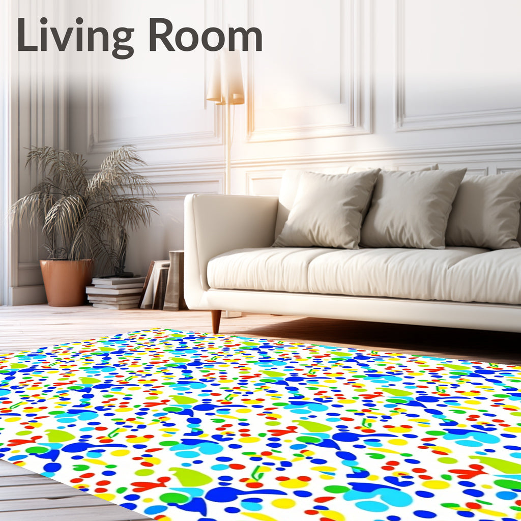 Fun Splatter Paint Colorful Dots Rug
