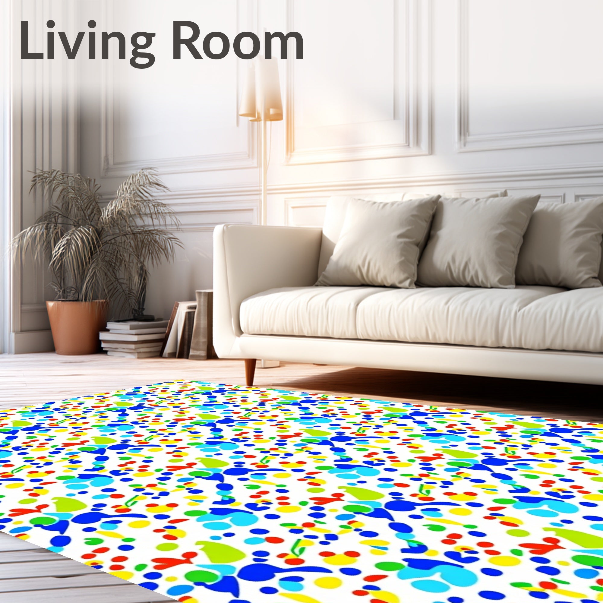 Fun Splatter Paint Colorful Dots Rug