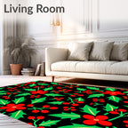 Scarlet Red Holly Berry Garland Rug
