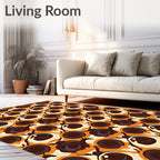 Orange Cream Chocolate Swirl Medallions Rug