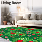 Red Berry Green Leaf Alphabet Rug