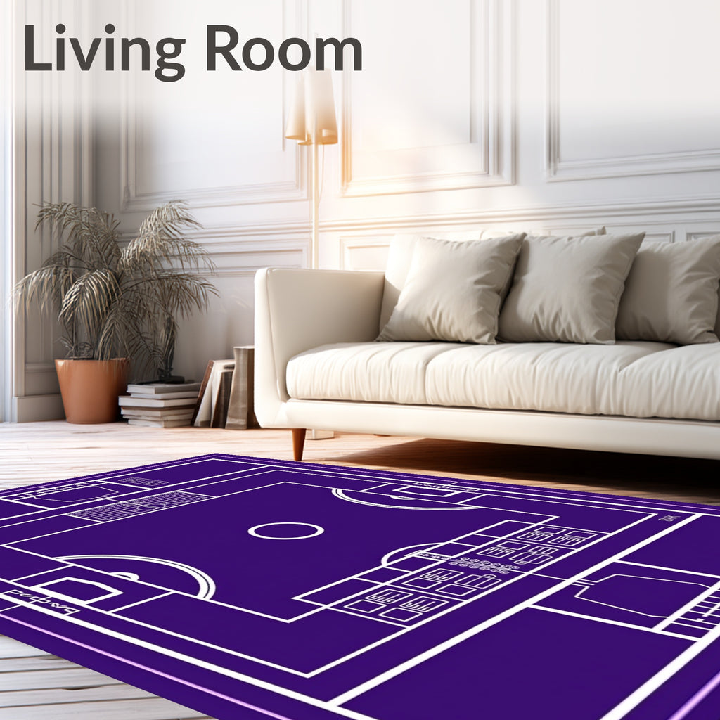 Purple Athletic Court Blueprint Rug