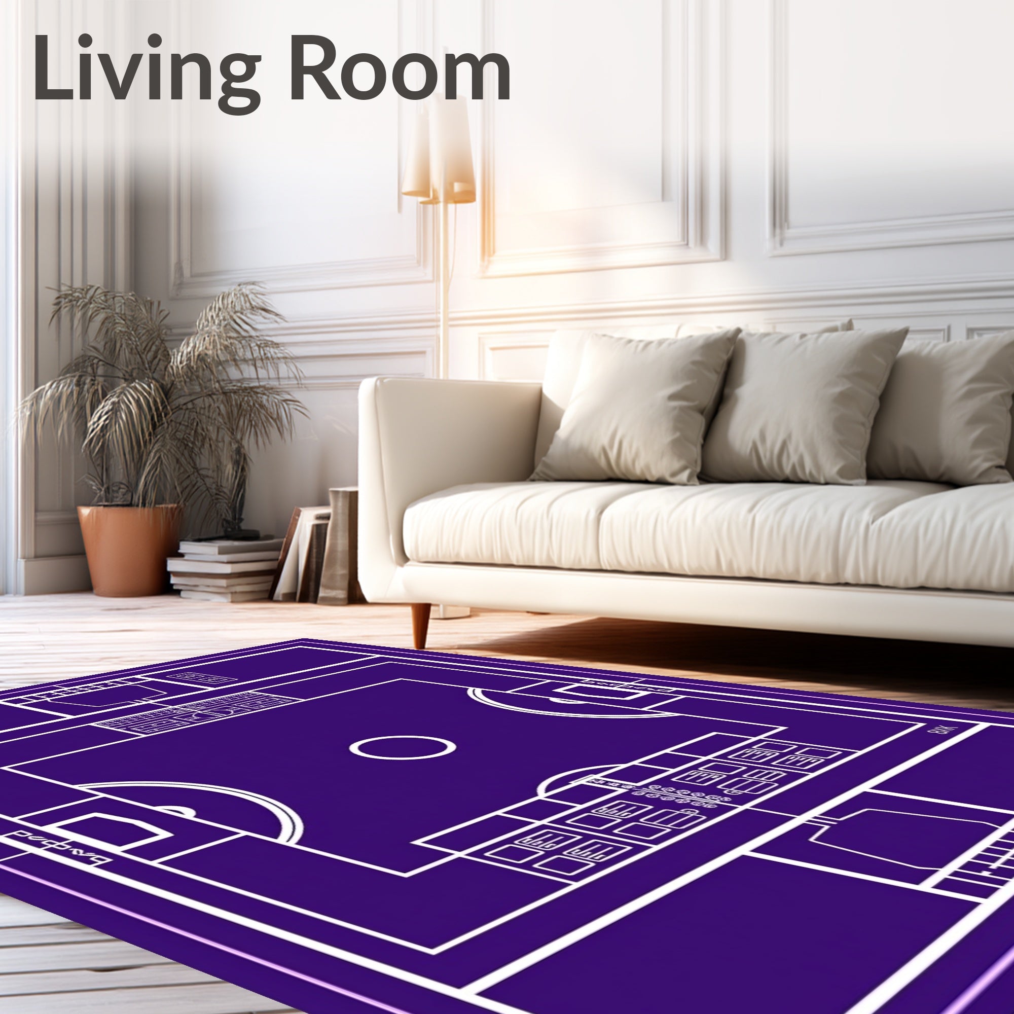 Purple Athletic Court Blueprint Rug