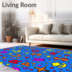 Vibrant Alphabet And Stars Scatter Rug