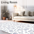 Whimsical Starburst Doodle Sporty Shapes Rug