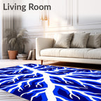 Midnight Blue Branch Abstract Rug