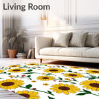 Yellow Sunflower Blossom Garden Textile Rug